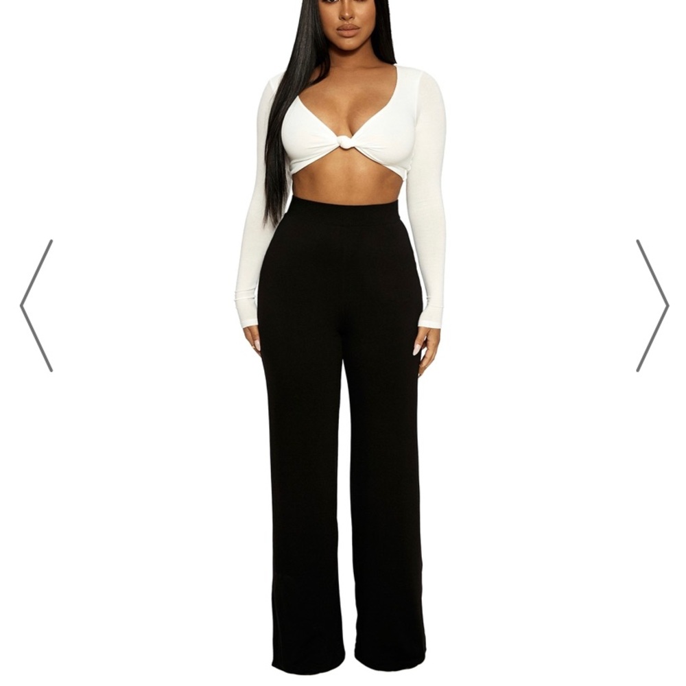 High waist wide leg pants